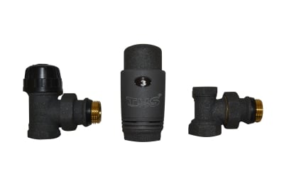 THS РАДИАТОРЕН СЕТ CAYMAN-3 BLACK ЪГЛОВ 1/2