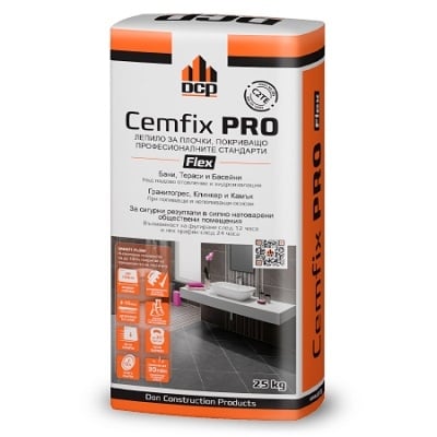 DCP CEMFIX PRO ЛЕПИЛО ГРАНИТОГРЕС БЯЛО 25 КГ