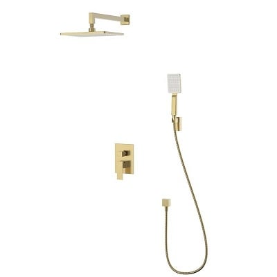 ИНТЕР КЕРАМИК СМЕСИТЕЛ ЗА ВГРАЖДАНЕ+ ШЛАУХ, СЛУШАЛКА 8123191BRUSH GOLD