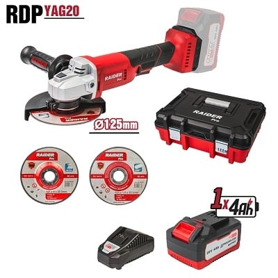 R20 ЪГЛОШЛАЙФ 125mm 4Ah 2 диска Куфар RDP-YAG20