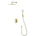 ИНТЕР КЕРАМИК СМЕСИТЕЛ ЗА ВГРАЖДАНЕ+ ШЛАУХ, СЛУШАЛКА 8123191BRUSH GOLD