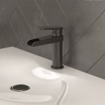 ИНТЕР КЕРАМИК СМЕСИТЕЛ УМИВАЛНИК СТЯЩ CASCADA ЧЕРЕН МАТ